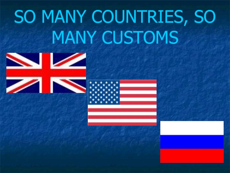 Урок по теме: So many countries, so many customs.