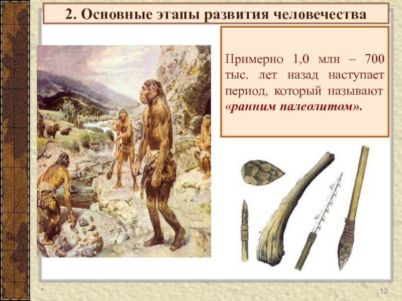 Древний этап формирования. Этап развития человека эпохи палеолита. 700 Тыс лет назад. Этапы становления человека палеолит. Основные этапы эволюции человечества в первобытном мире.