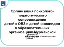 Организация психолого-педагогического сопровождения  детей с ОВЗ и