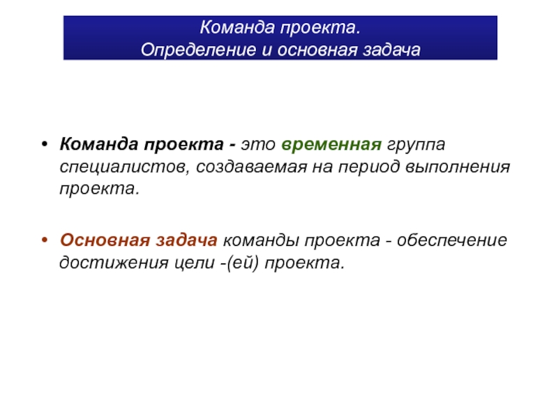 Управление командой проекта презентация