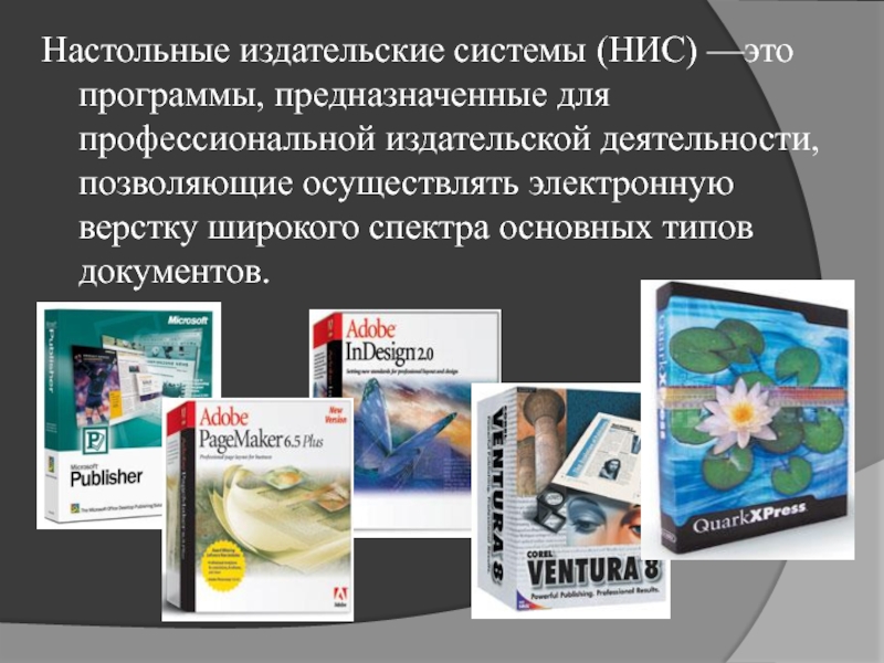 Настольные издательские системы презентация