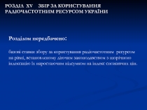 Розділом передбачено :
базові ставки збору за користування радіочастотним