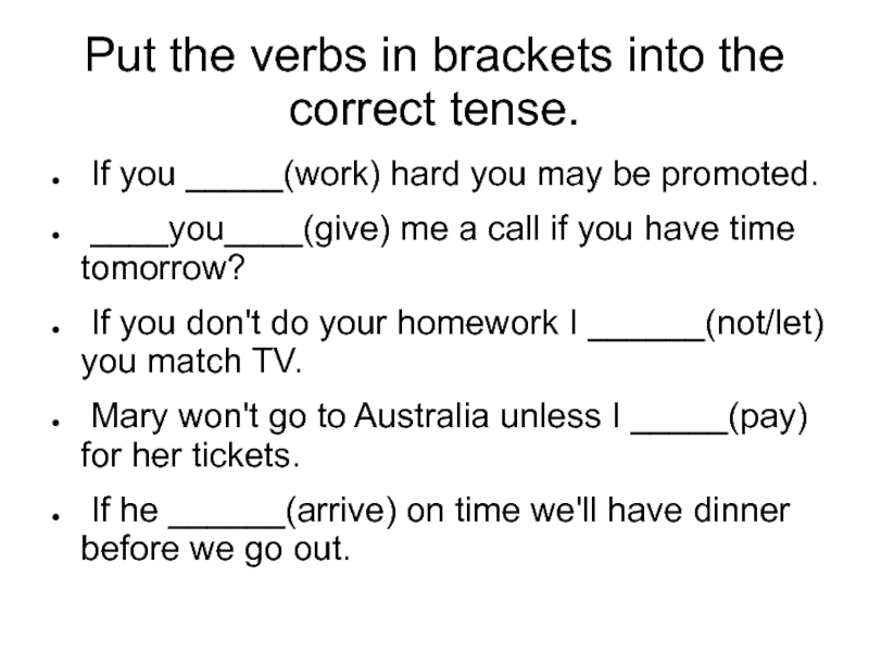 Find the correct tense