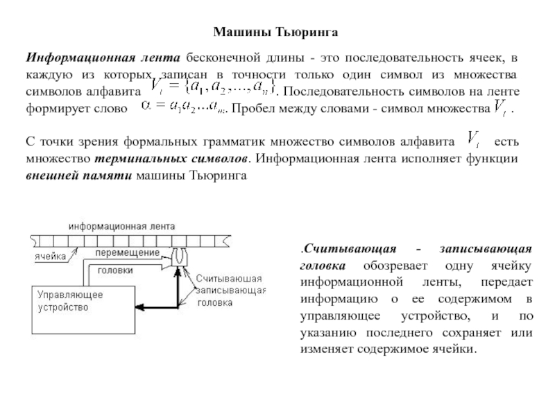 Устройство указания. Функции информационной ленты машины Тьюринга. Машина Тьюринга управляющая головка. Неограниченная лента машина Тьюринга. Внешний алфавит ленты машины Тьюринга.