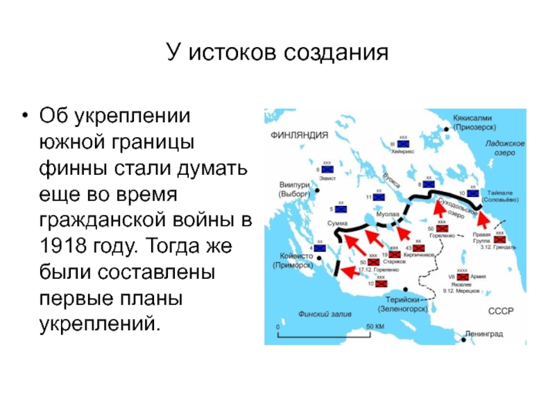 Схема линии маннергейма