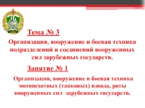 Организация, вооружение и боевая техника подразделений и соединений вооруженных