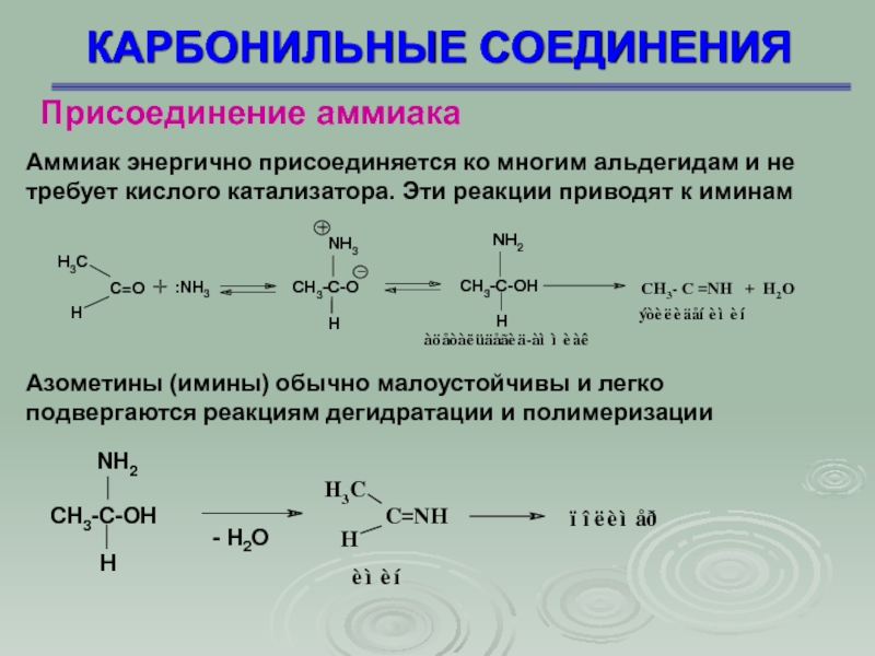 Соединения аммиака. Присоединение к карбонильным соединениям. Карбонильные соединения реакции. Карбонильные соединения с аммиаком. Реакция присоединения аммиака.