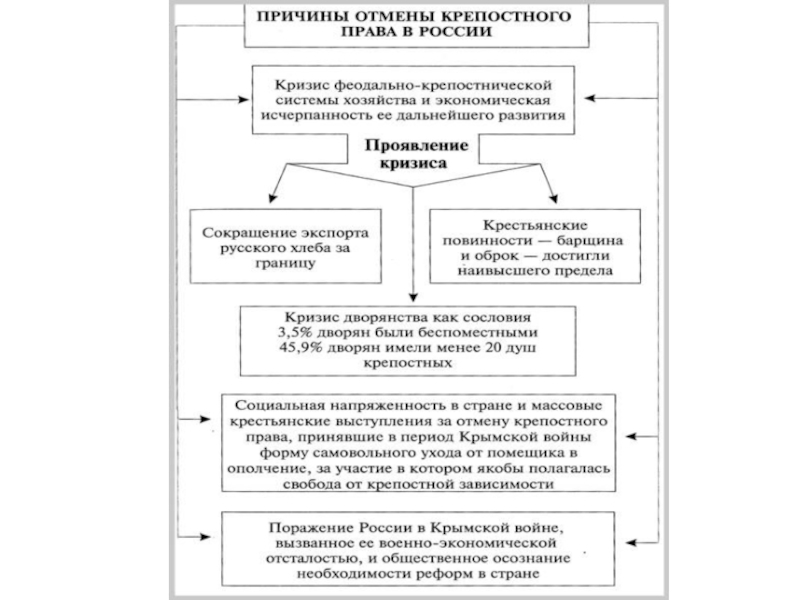 Подготовка проекта российской конституции и программы отмены крепостного права суть