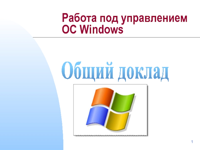 Работа под управлением ОС Windows
