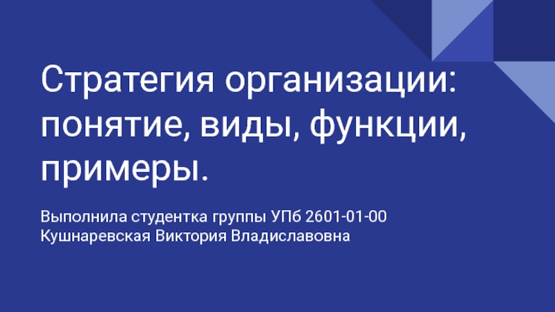 Стратегия организации: понятие, виды, функции, примеры