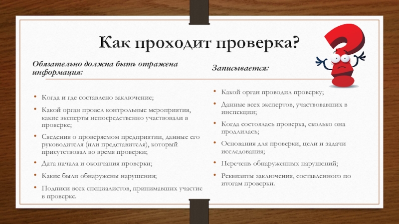 Роспотребнадзор Как проходит проверка?Обязательно должна быть отражена информация:Когда и где составлено заключение;Какой Как проходит проверка?Обязательно должна быть отражена информация:Когда и где составлено заключение;Какой орган провел контрольные мероприятия, какие эксперты