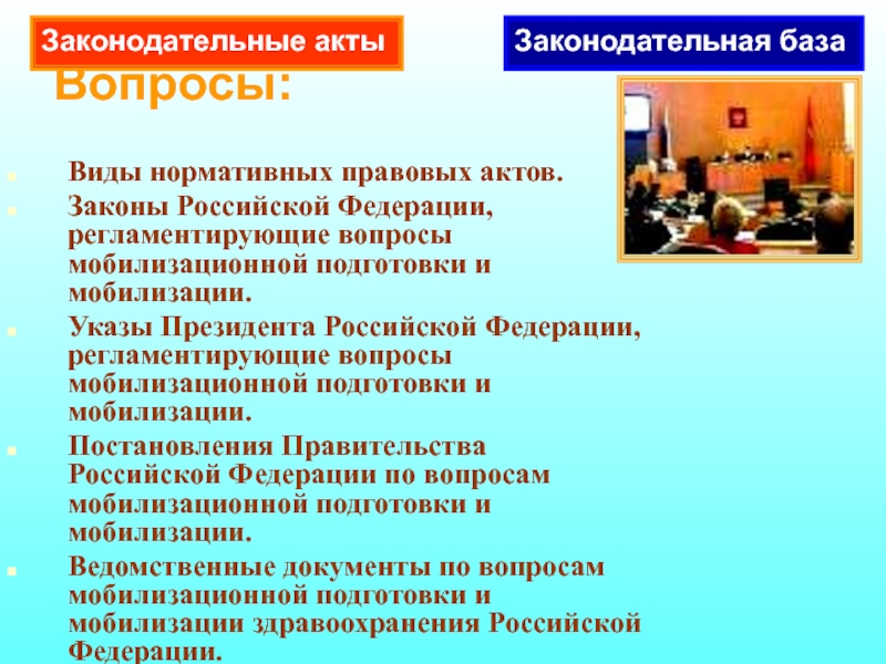 План конспект мобилизационная подготовка и мобилизация в российской федерации