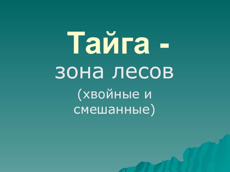 Тайга -