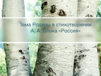 Тема Родины в стихотворении А. А. Блока Россия