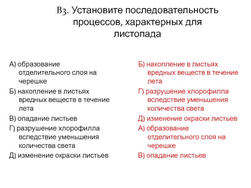 Листопад последовательность процессов. Последовательность листопада. Установите последовательность процессов характерных для листопада. Процессы характерные для листопада.