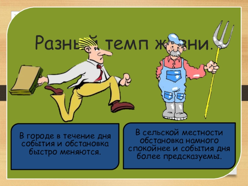 Темп разный. Опасности в городе и в сельской местности. ОБЖ опасности в городе и сельской местности. Темп жизни. Разный темп жизни.