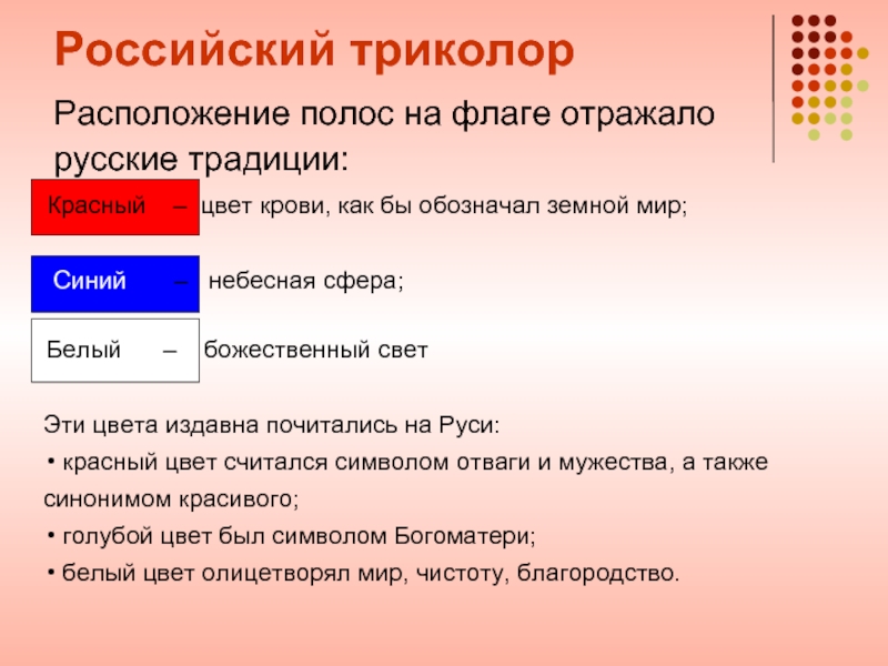 Триколор расположение цветов