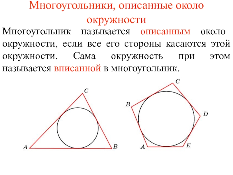 Многоугольники, описанные около окружности