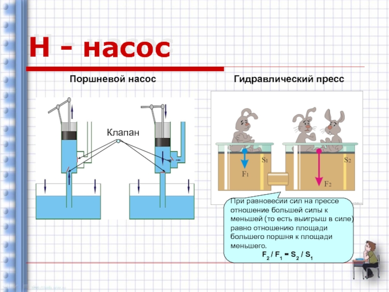 Поршневой жидкостный насос гидравлический пресс физика 7 класс презентация