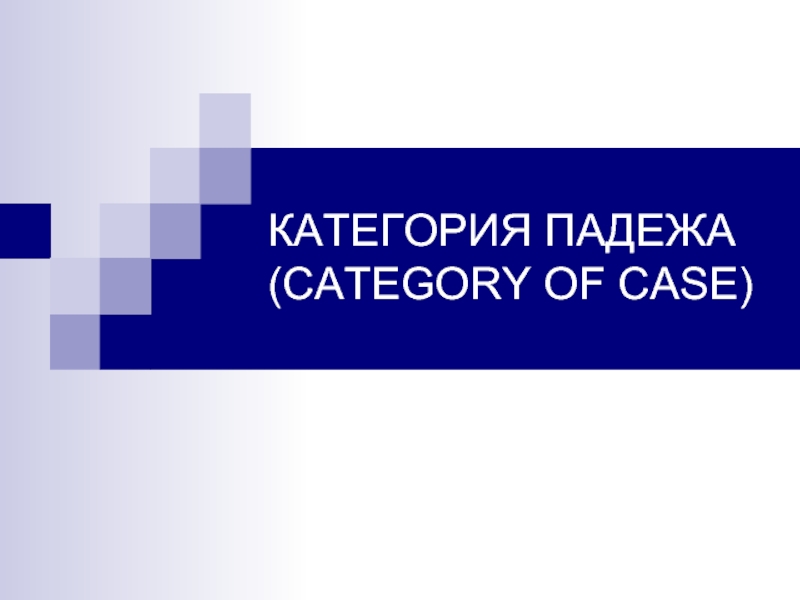 Презентация КАТЕГОРИЯ ПАДЕЖА (CATEGORY OF CASE)
