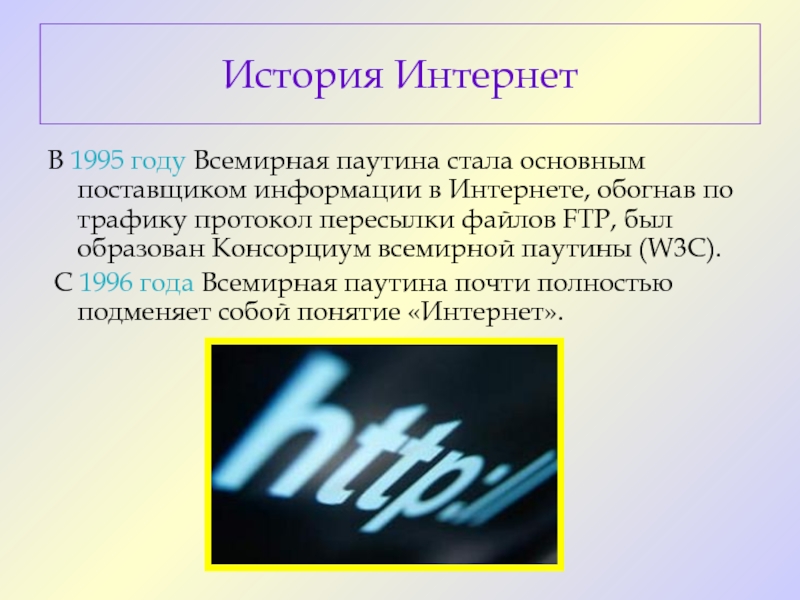 План урока интернет