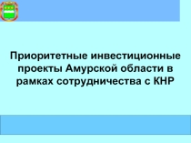 Приоритетные инвестиционные проекты Амурской области в рамках сотрудничества с КНР