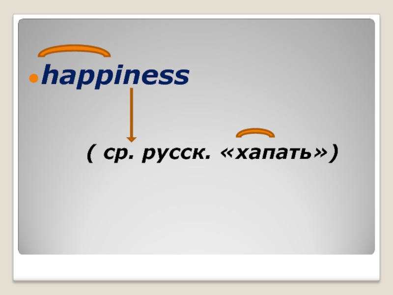 happiness( ср. русск. «хапать»)