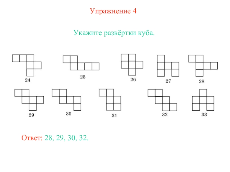 Построение развертки куба презентация