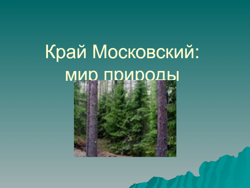 Край Московский: мир природы
