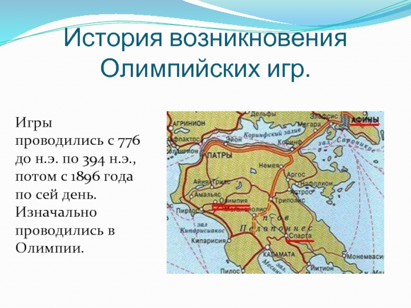 История возникновения олимпийских игр проект