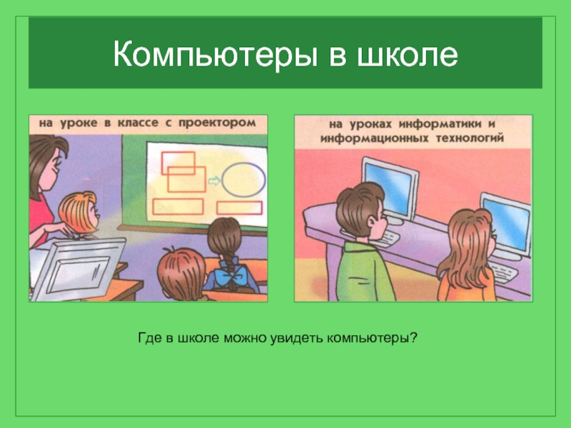 Где в школе можно. Компьютер и школа для презентации. Компьютеры вокруг нас 3 класс презентация. Где в школе можно увидеть компьютер. ПК что это значит в школе.