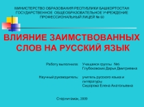 Влияние заимствованных слов на русский язык