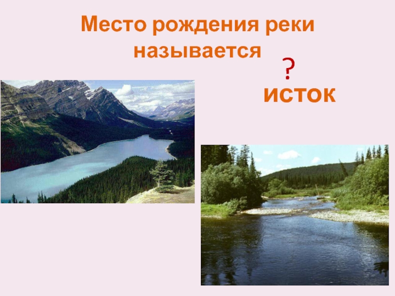 Место рождения реки называется?исток