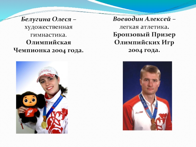 Какие имена спортсменов. Олимпийская чемпионка Белугина. Известные спортсмены России для дошкольников. Имя олимпийского победителя.