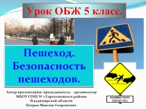 Пешеход. Безопасность пешеходов 5 класс