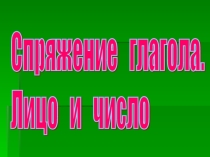 Спряжение глагола. Лицо и число
