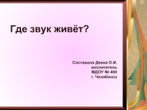 Где звук живёт ?