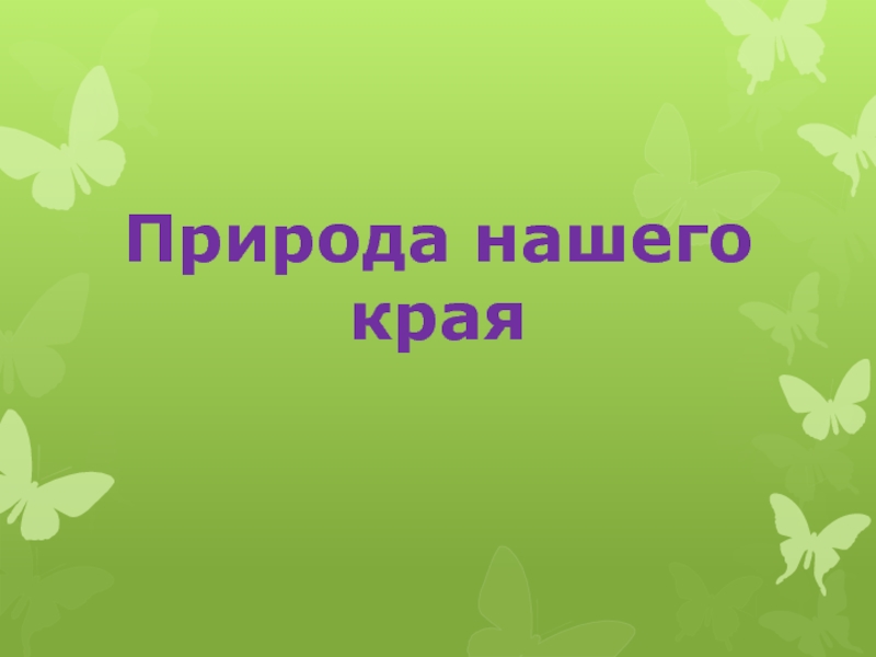 Проект природа нашего края