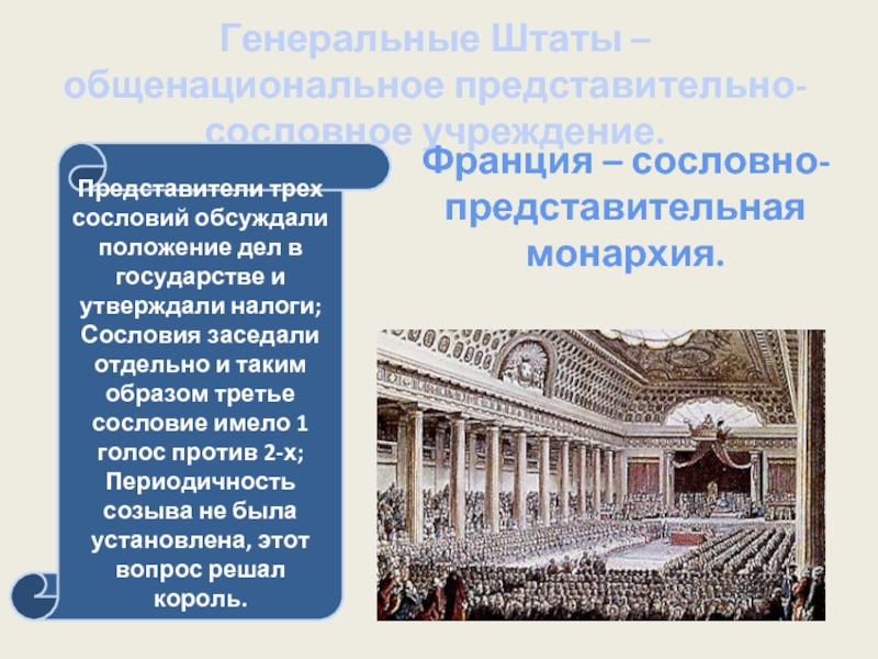 Сословно представительские учреждения. Генеральные штаты во Франции. Генеральные штаты это в истории. Высшее сословно-представительное учреждение во Франции. Сословно-представительная монархия во Франции генеральные штаты.