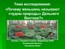 Почему женьшень называют «чудом природы» Дальнего Востока?