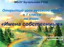 Имена собственные (1 класс)