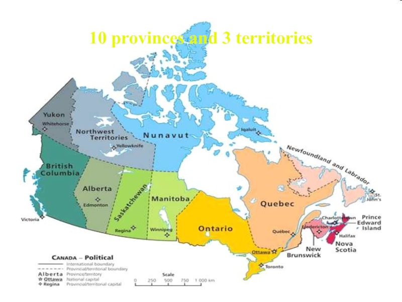 10 provinces and 3 territories