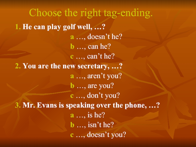 Choosing your english