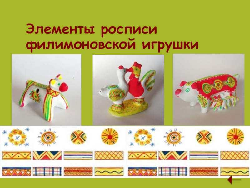 Элементы росписи филимоновской игрушки
