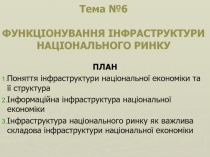 Функціонування інфраструктури національного ринку