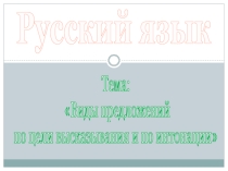 Виды предложений по цели высказывания (3 класс)