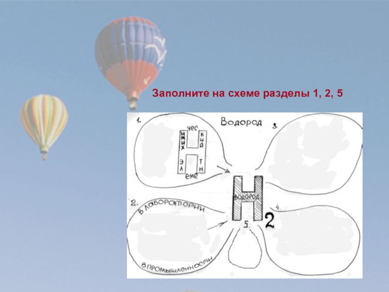 Объем воздушного шарика заполненного водородом составляет 4