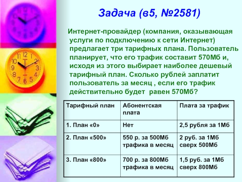 Телефонная компания предоставляет на выбор три тарифных плана повременный нет 2 руб