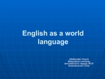 English as a world language