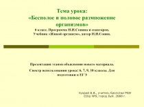 Бесполое и половое размножение организмов» 6 класс. 